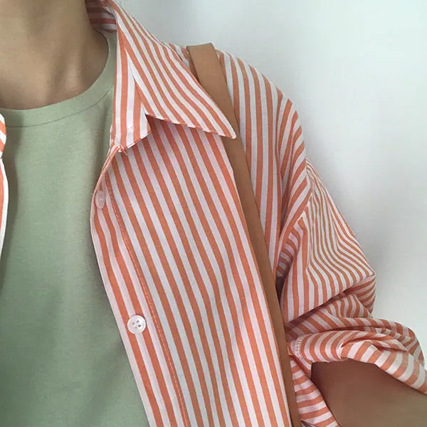 [Korean Style] Goria Basic Stripe Shirts