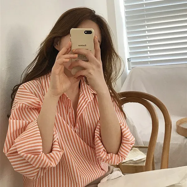 [Korean Style] Goria Basic Stripe Shirts