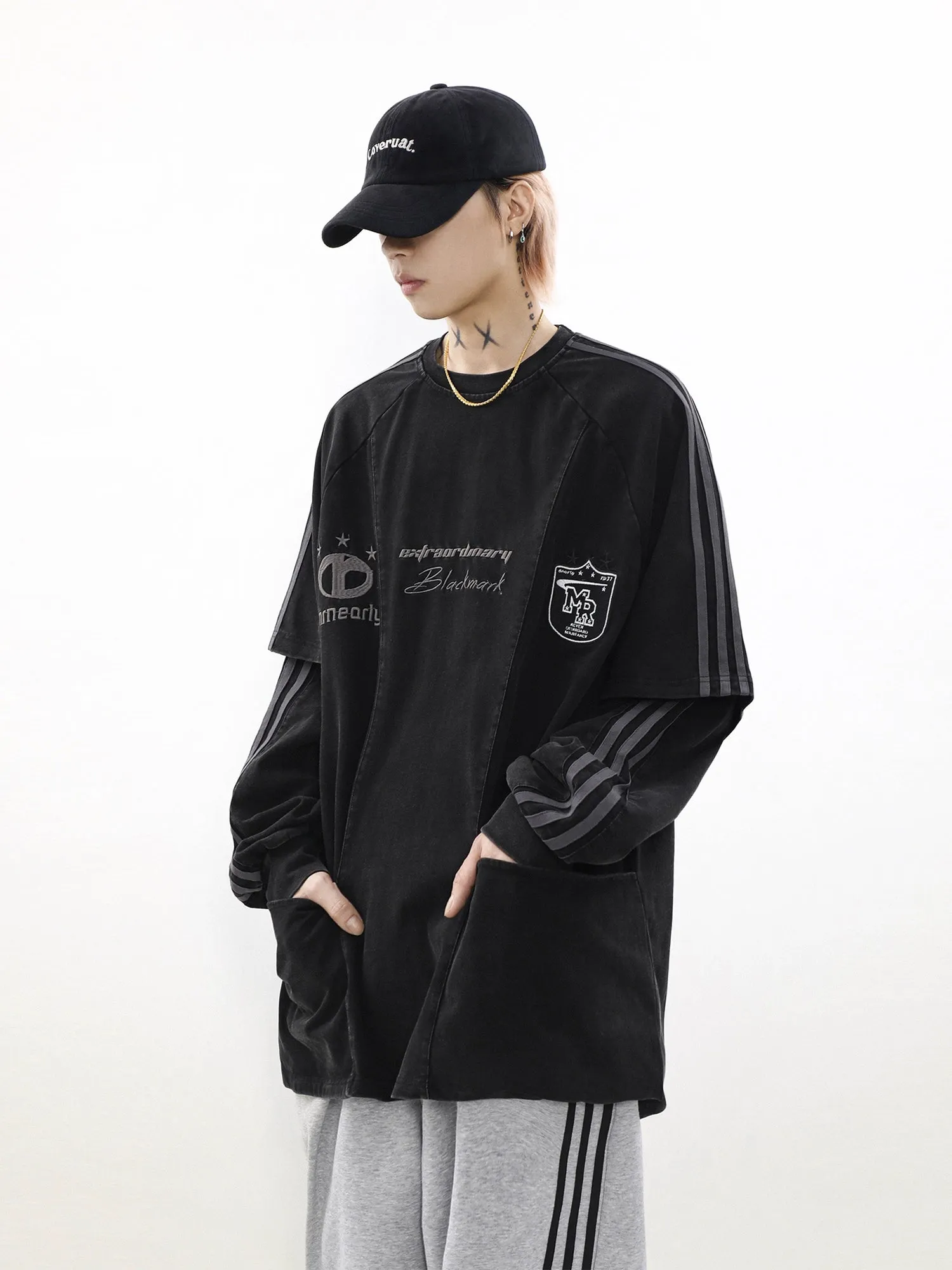 Layered Look Long-Sleeve Tee