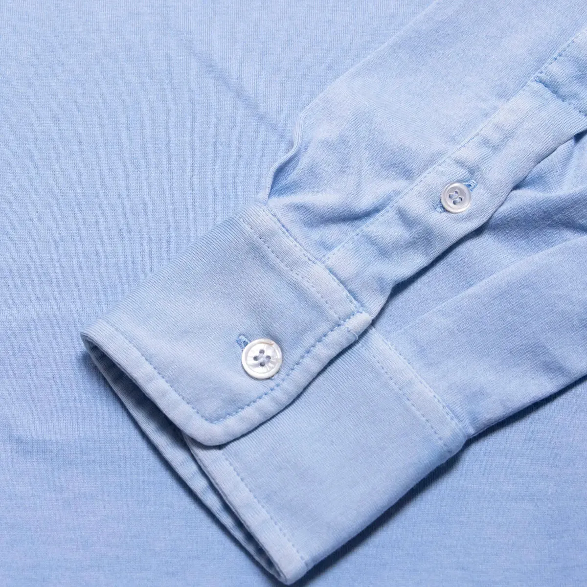 Light Blue 100% Cotton Jersey Polo Shirt