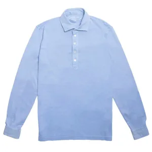 Light Blue 100% Cotton Jersey Polo Shirt