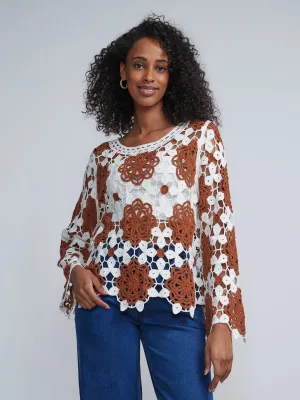 Long Sleeve Boho Crochet Top