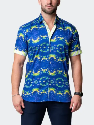 Maceoo Stretch Short-Sleeve Shirt | Galileo DyeGreen Blue