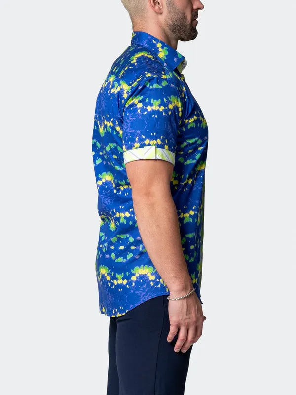 Maceoo Stretch Short-Sleeve Shirt | Galileo DyeGreen Blue