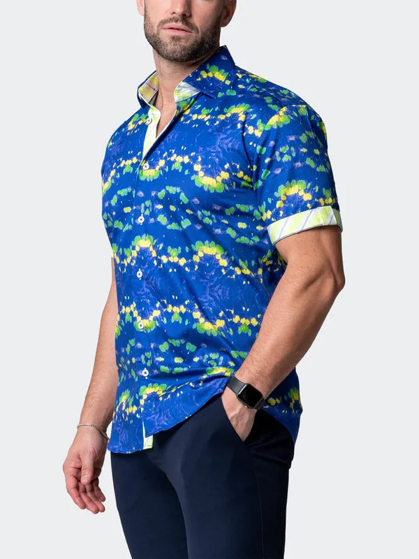 Maceoo Stretch Short-Sleeve Shirt | Galileo DyeGreen Blue