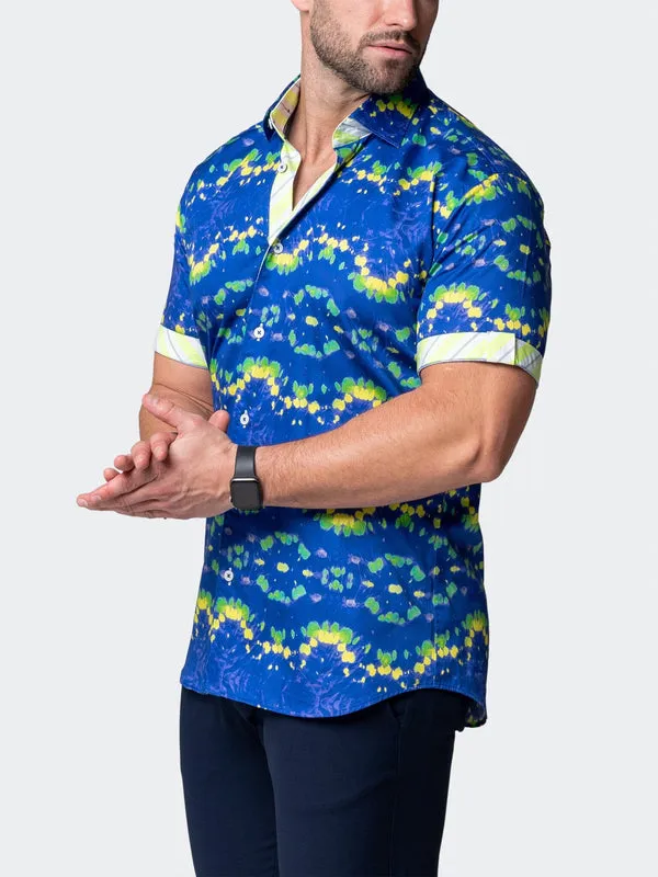 Maceoo Stretch Short-Sleeve Shirt | Galileo DyeGreen Blue