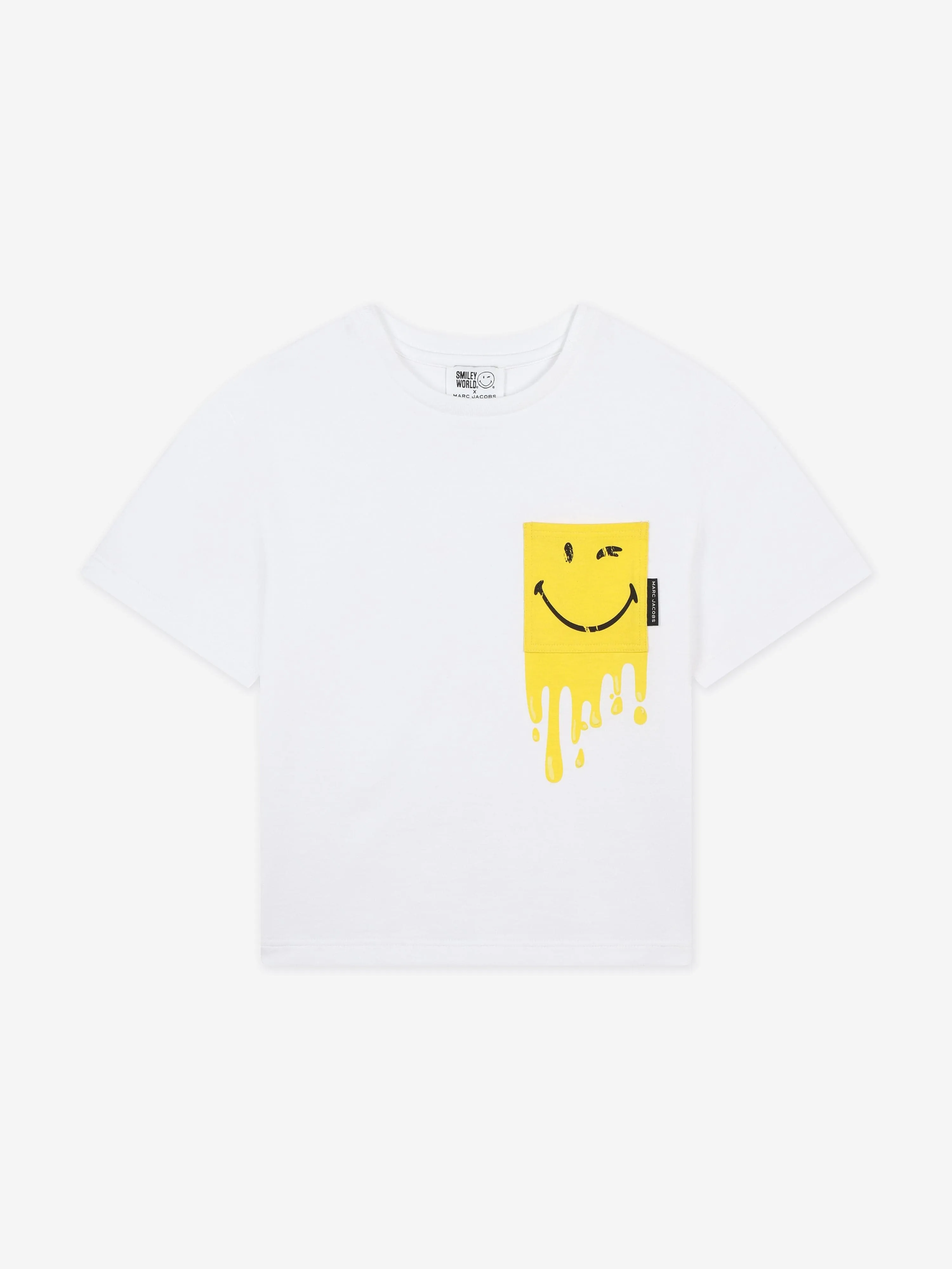 MARC JACOBS Kids Smiley World Pocket T-Shirt in White