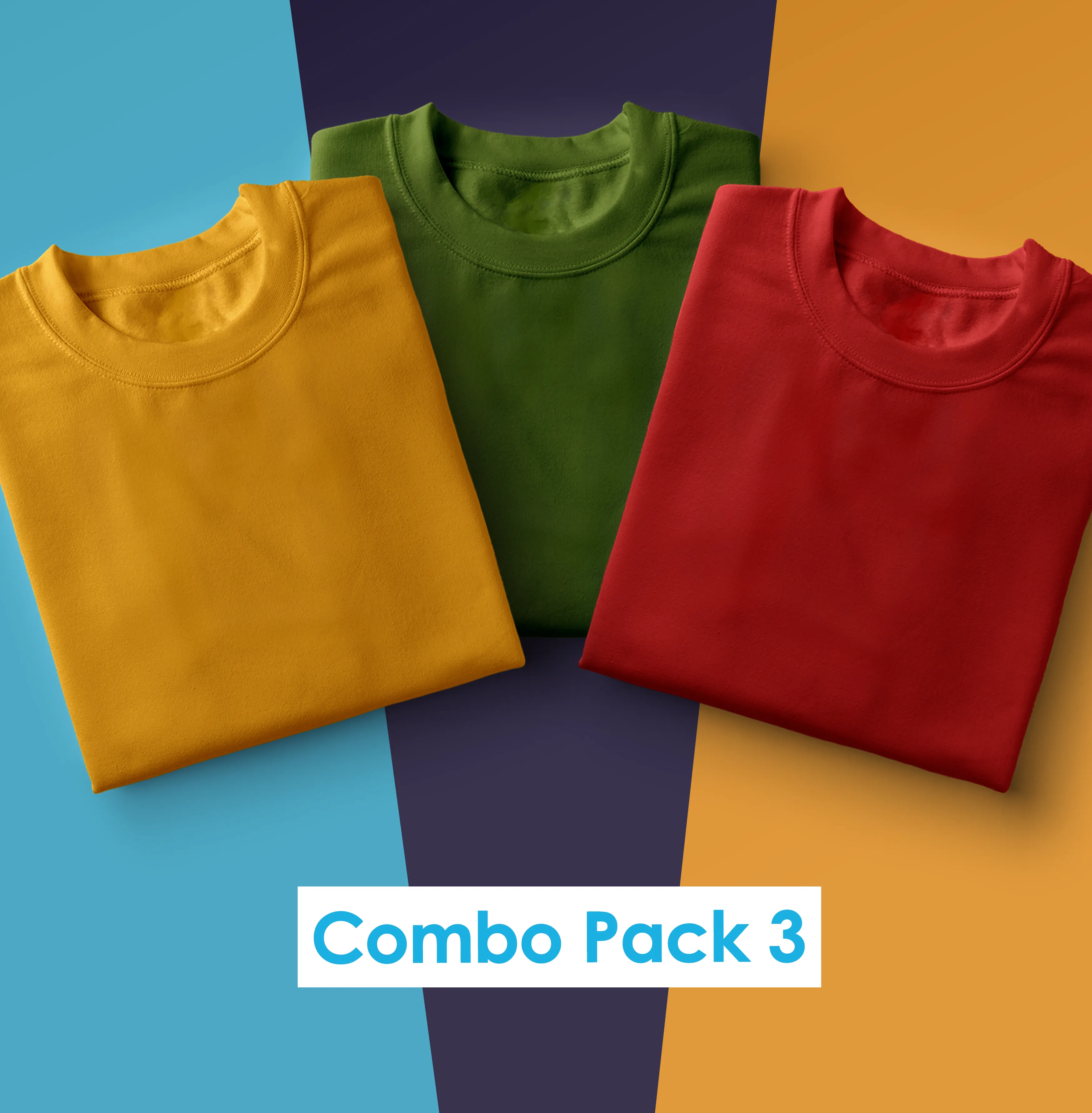 Men's Cotton Minimalist T-shirts (Pack of 3)