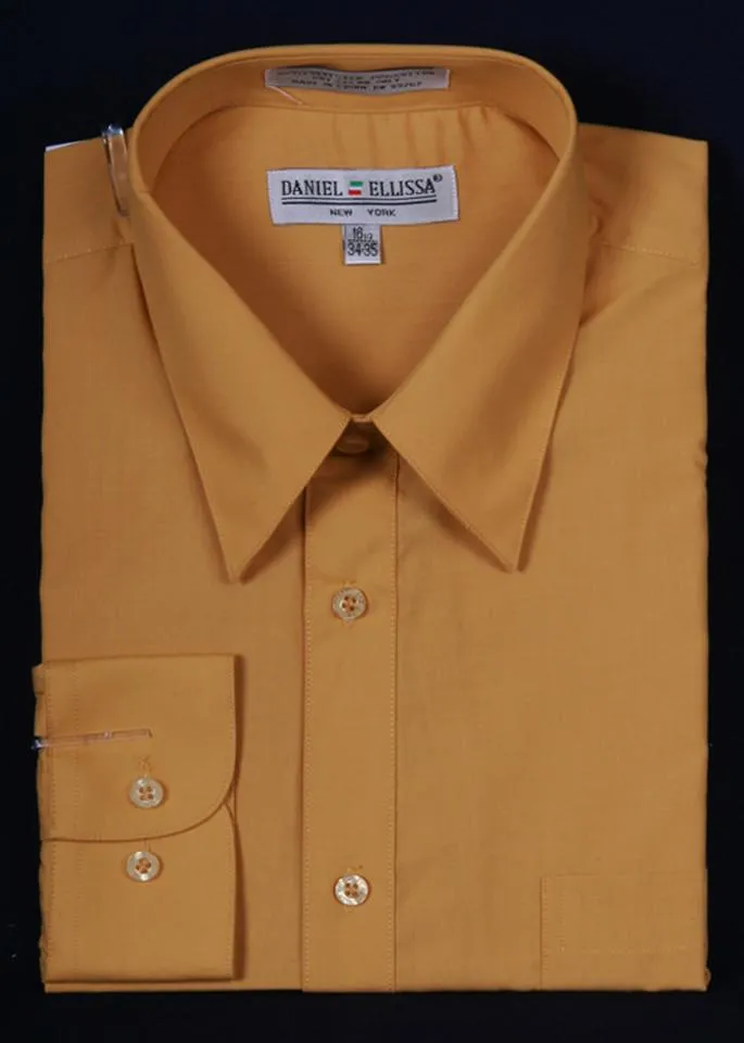 Men's Mustard Long Sleeve Dress Shirt