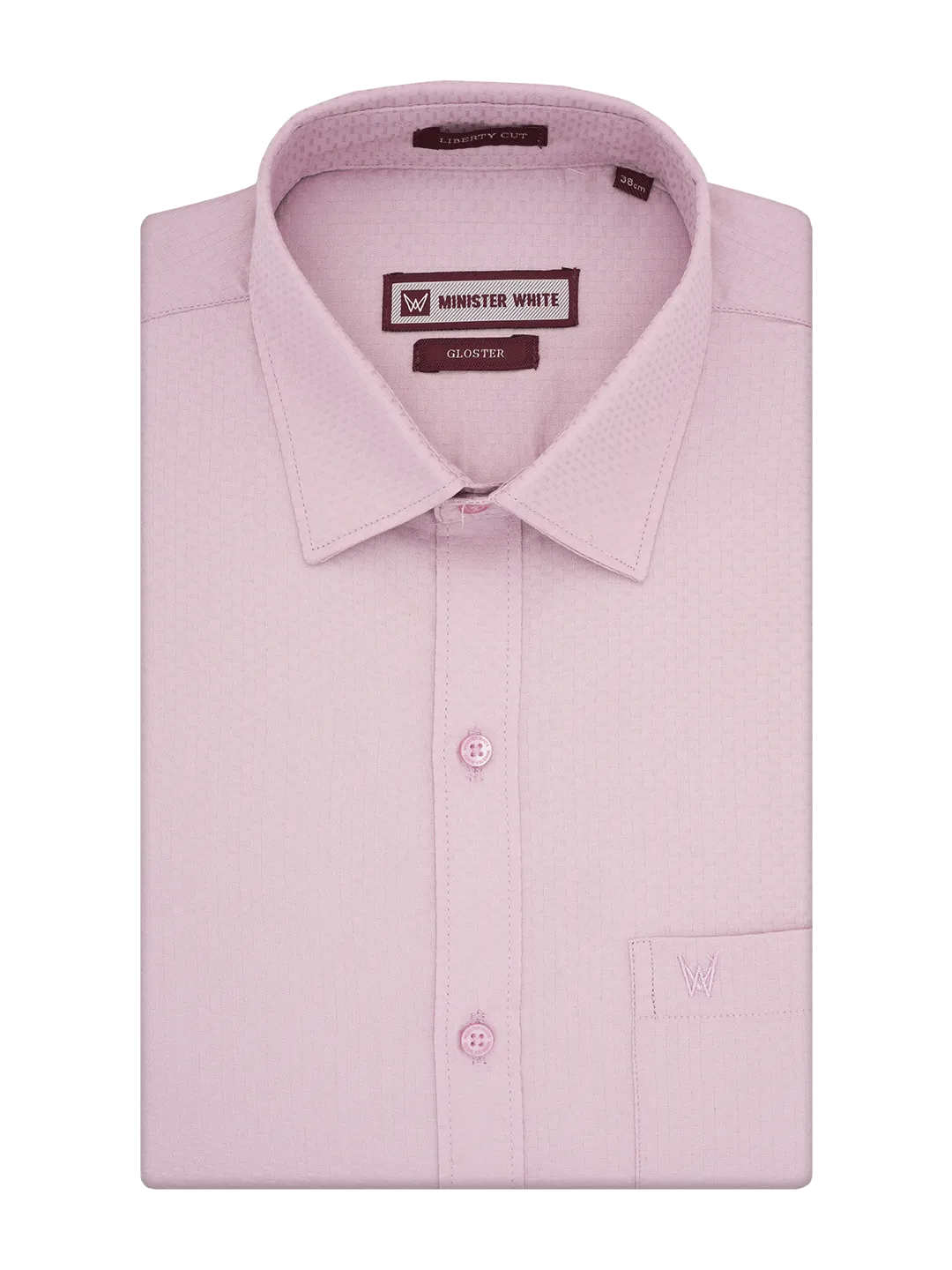 Mens Premium Poly Cotton Regular Fit Pink Colour Shirt Gloster