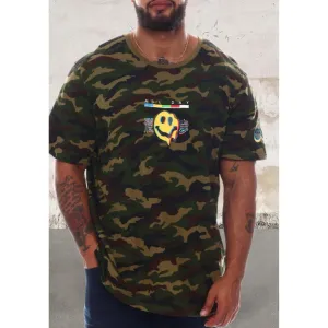 Men's short sleeve camo crewneck top