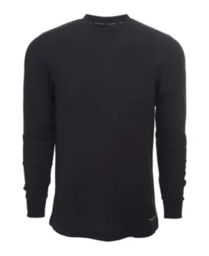 Mens Waffle Thermal Top Black