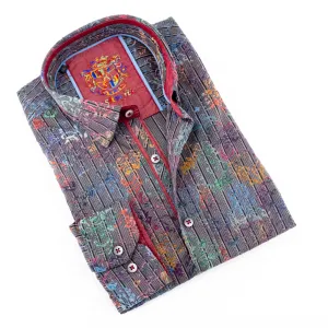 Multi Color Flocking Button Down Shirt