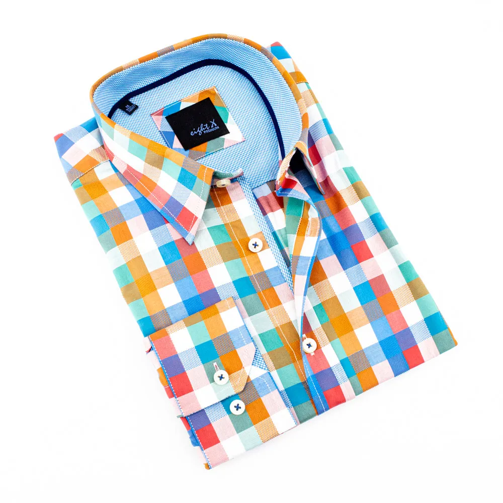 Multi Colored Squared Button Down Shirt