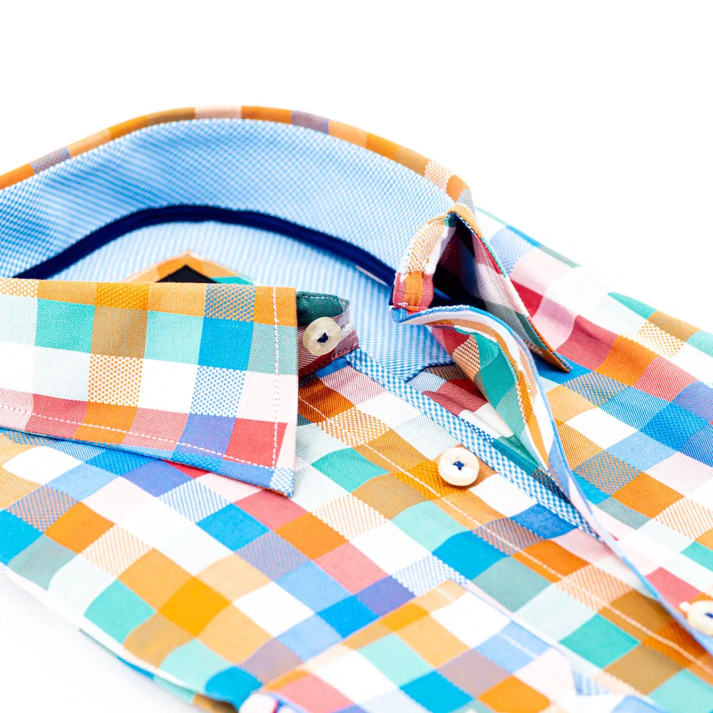 Multi Colored Squared Button Down Shirt