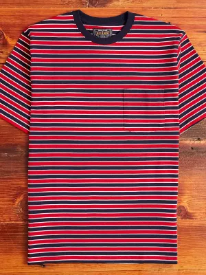 Multistripe Pocket T-Shirt in Navy