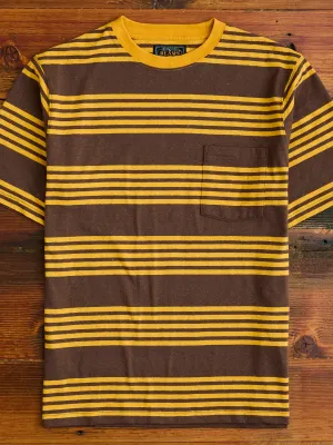 Nep Stripe Pocket T-Shirt in Brown