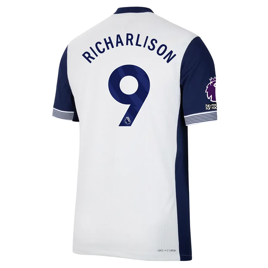 Nike Tottenham Authentic Richarlison Home Jersey w/ EPL   No Room For Racism Patches 24/25 (White/Binary Blue)