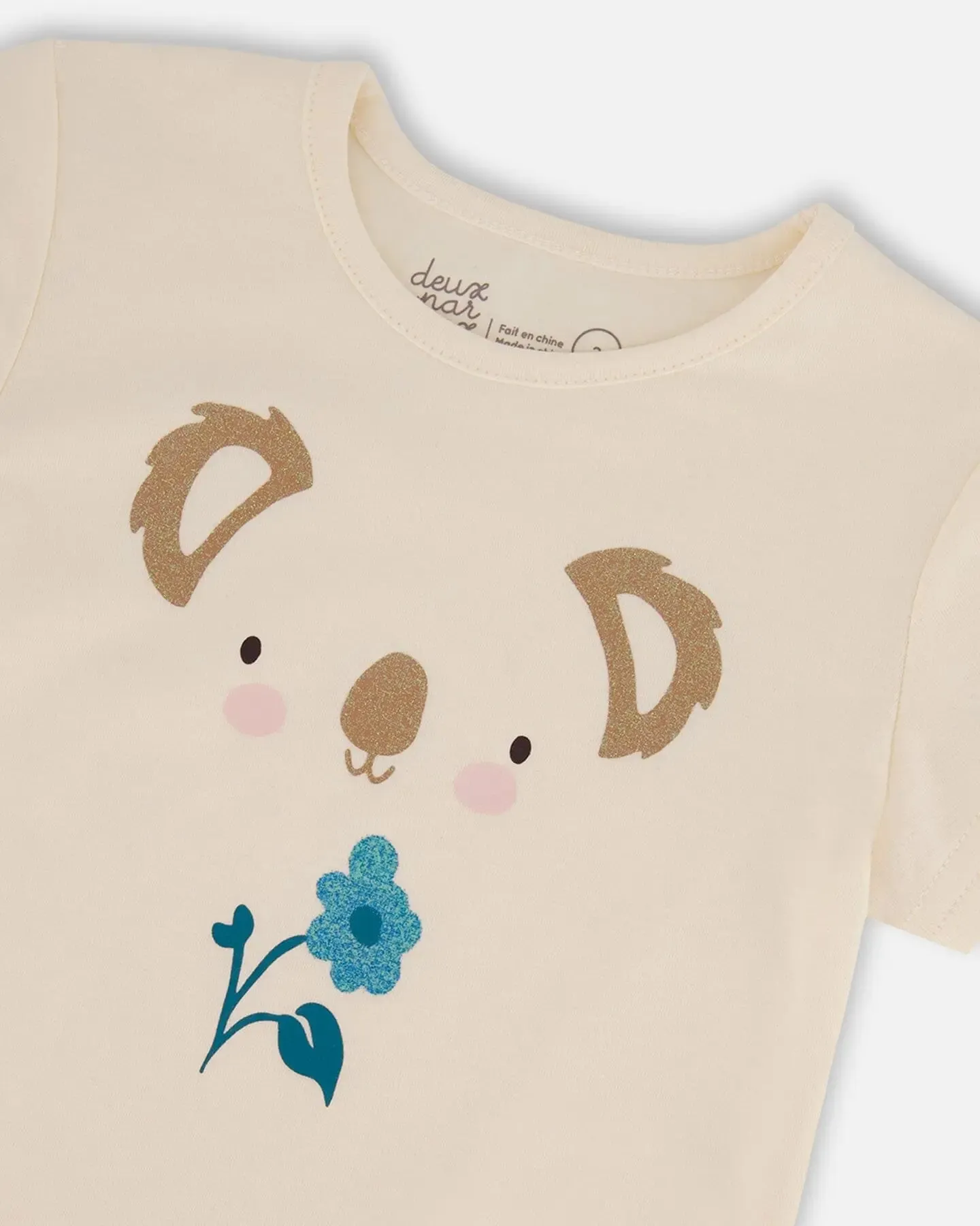 Organic Cotton Tee Cream And Koala