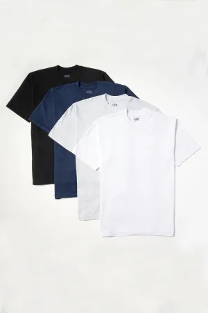 Pacific Heavy Weight 4 Tee Bundle - White, Black, Navy and Heather Grey