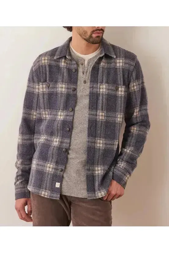 Pacifica Stretch Twill Shirt - Dark Blue Plaid