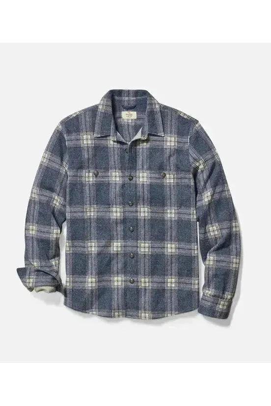 Pacifica Stretch Twill Shirt - Dark Blue Plaid