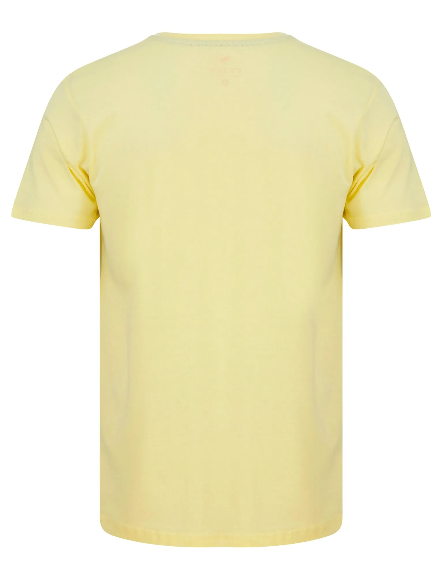 Palm Beach Motif Cotton Jersey T-Shirt in Pastel Yellow - South Shore