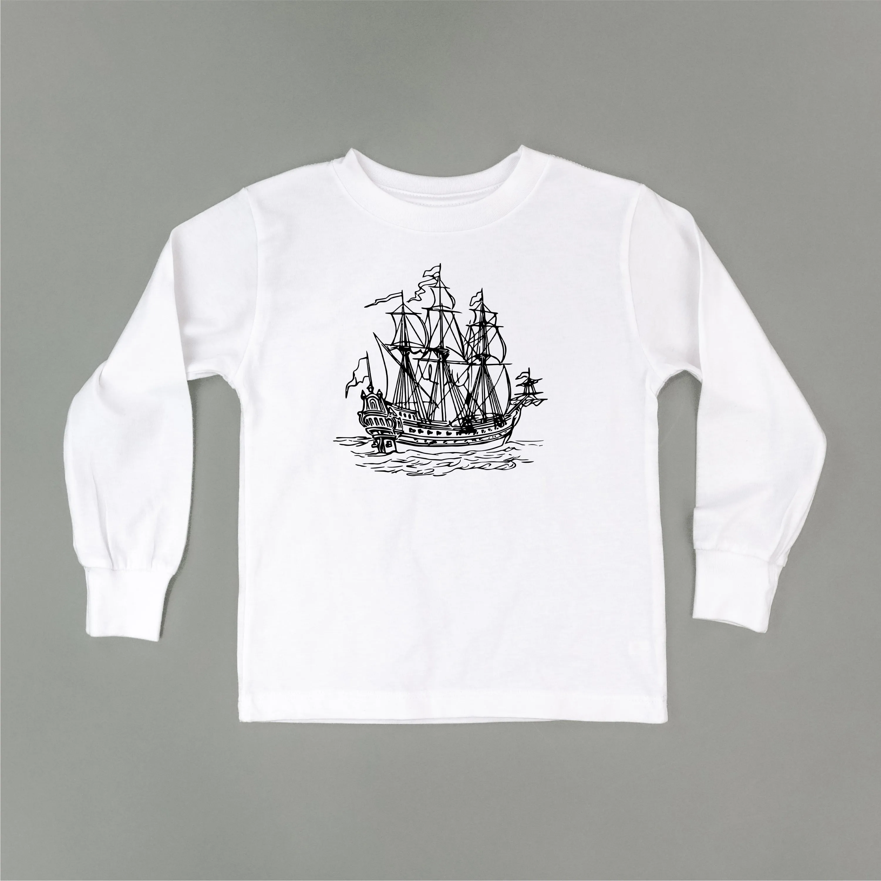 PIRATE SHIP - Minimalist Design - Long Sleeve Child Shirt