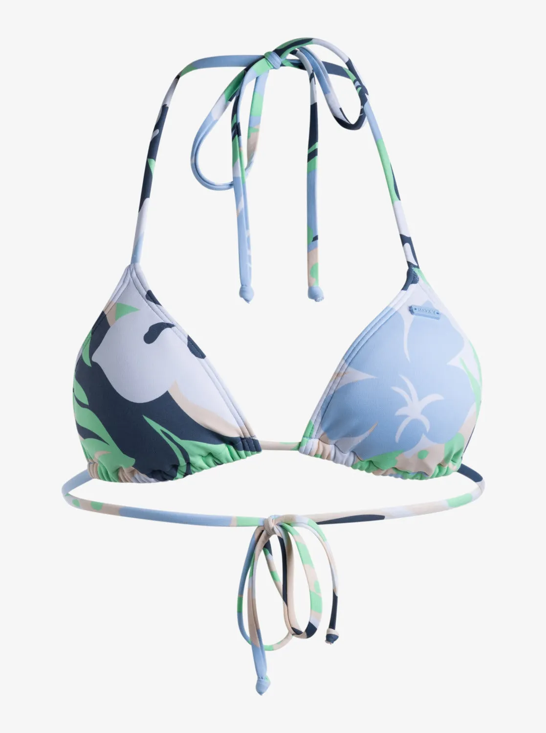 Printed Beach Classics Mini Tiki Tri Bikini Top - Vintage Indigo Archive Roxy