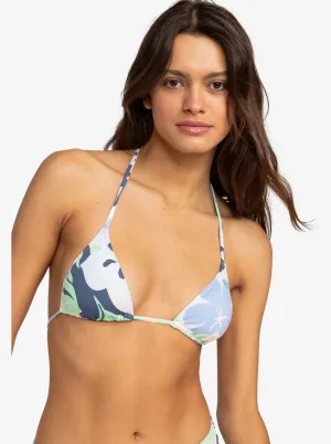 Printed Beach Classics Mini Tiki Tri Bikini Top - Vintage Indigo Archive Roxy