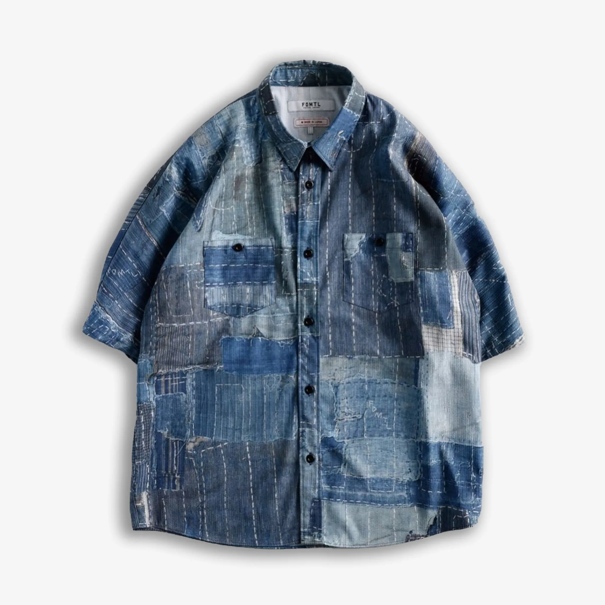 PRINTED PATCHWORK S/S SHIRT 'BORO'