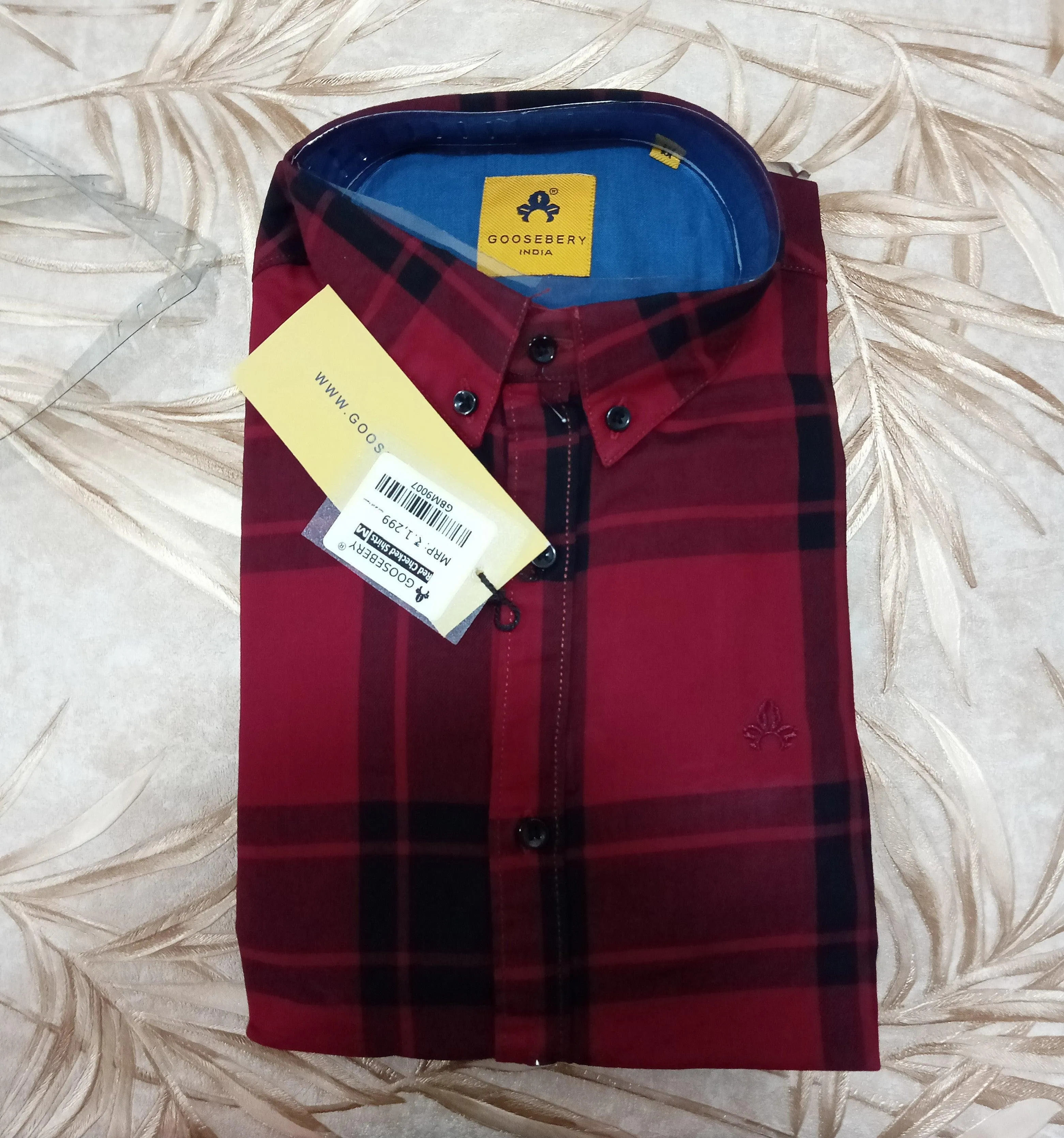 Red Checked Slim Fit Shirt (GBM9007)