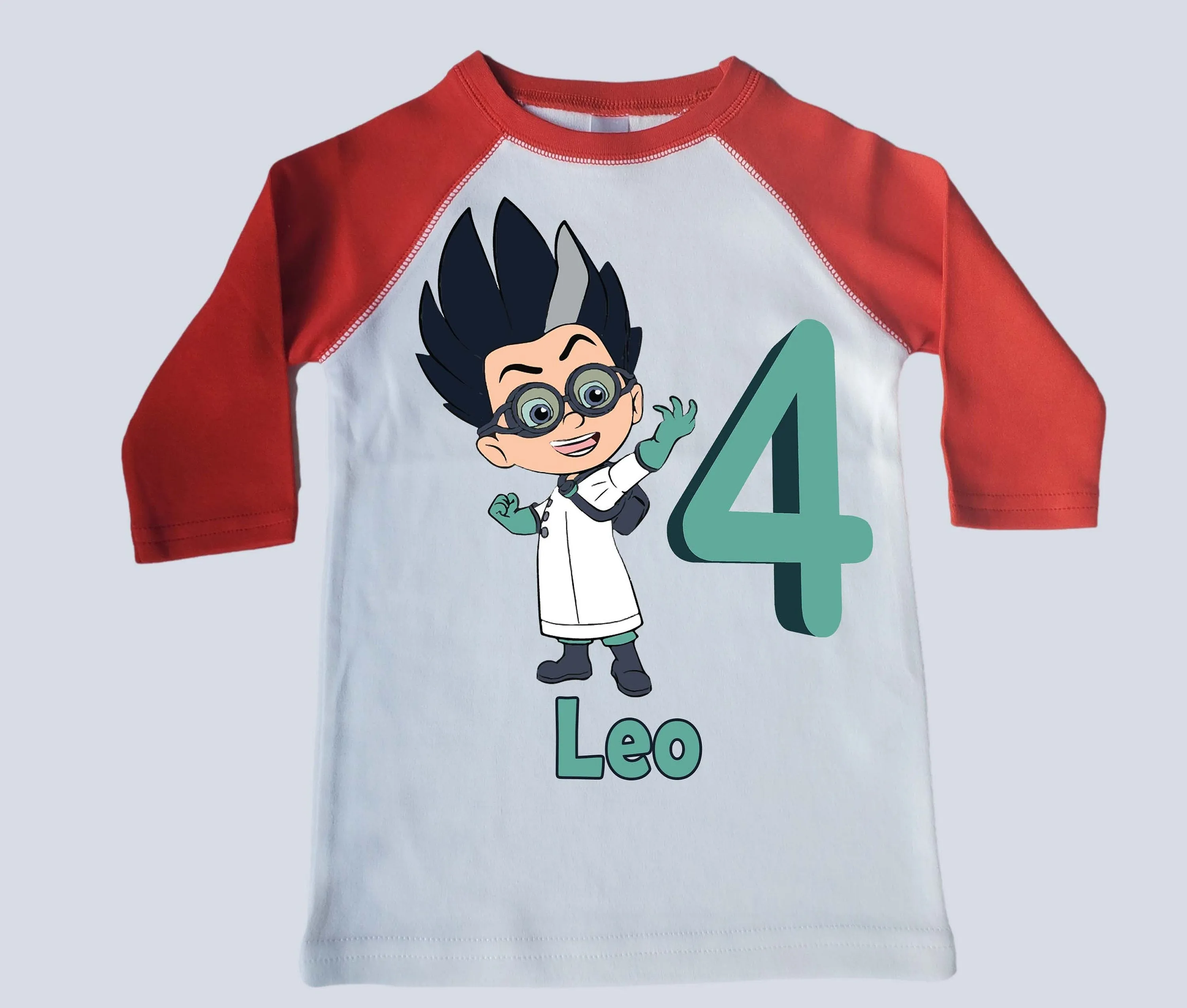 Romeo PJ Masks  boys shirts. Romeo PJ Masks personalized shirts. Boys Romeo PJ Mask custom shirts