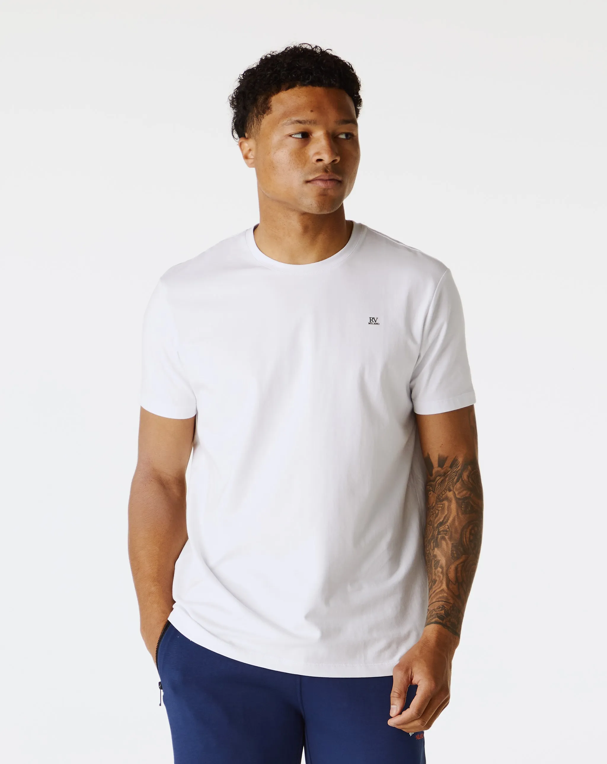 RV Milano White Plain T-Shirt