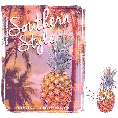 Southern Style - Pineapples & Palms - Custom T-Shirt