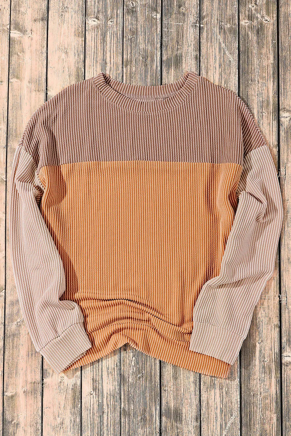 STANDOUT Color Block Top - Taupe/Tan