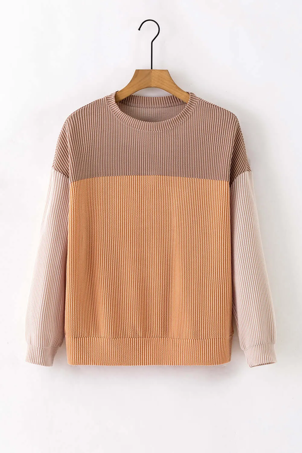 STANDOUT Color Block Top - Taupe/Tan