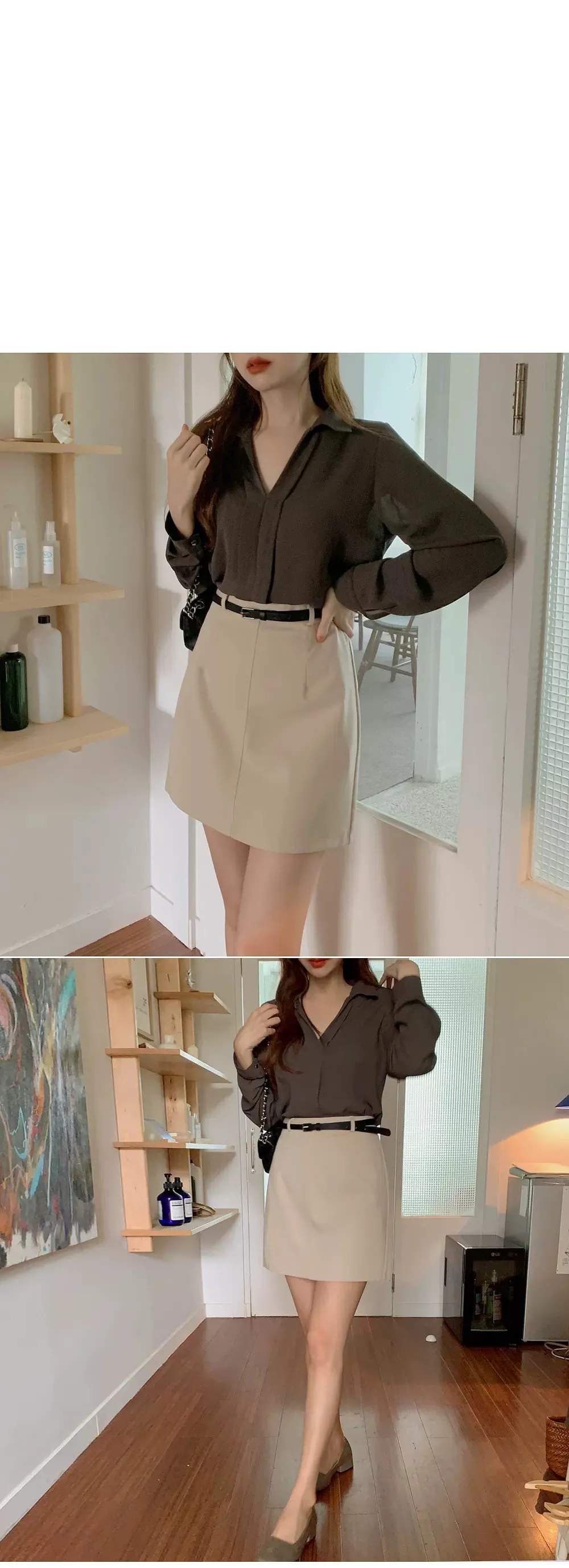 Stylish Early Autumn Korean Style Chic Hong Kong-Style A- line Shirt