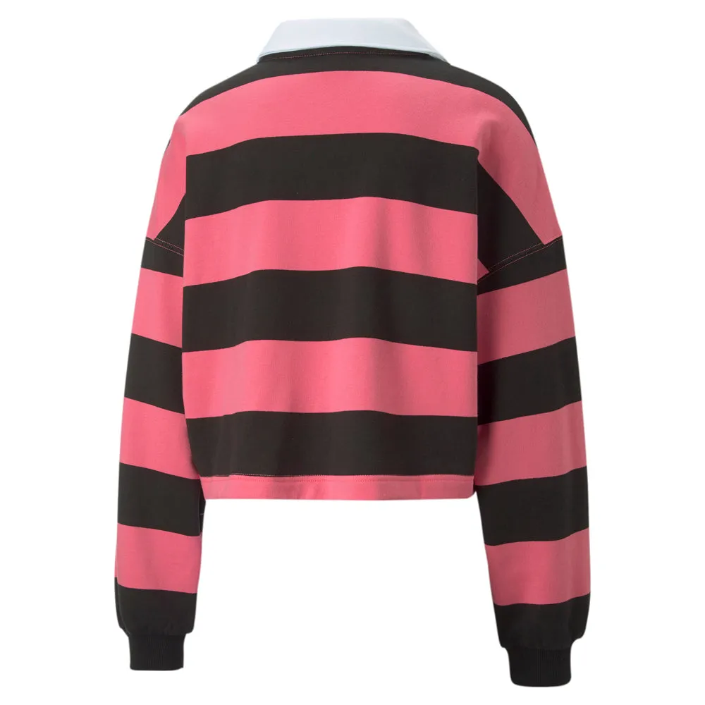 SWxP Striped Long Sleeve Polo Shirt