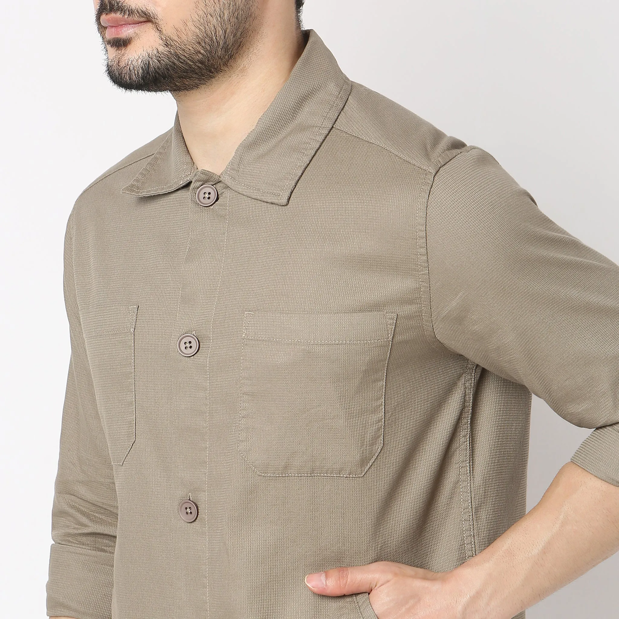 The Shacket : Modern Look "Shirt Jacket" Pure Cotton - Regular Fit