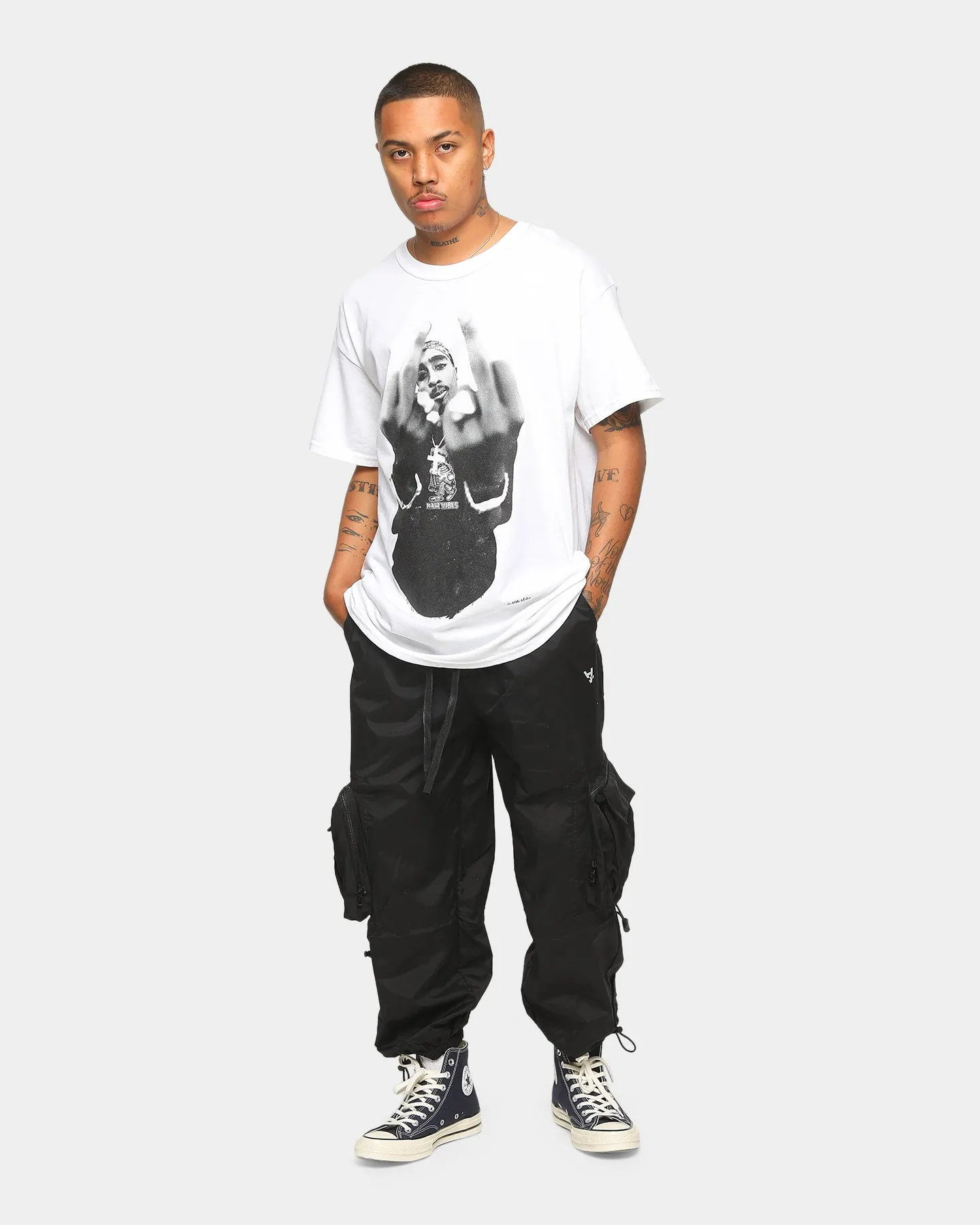 TUPAC Finger Short-Sleeve T-Shirt White