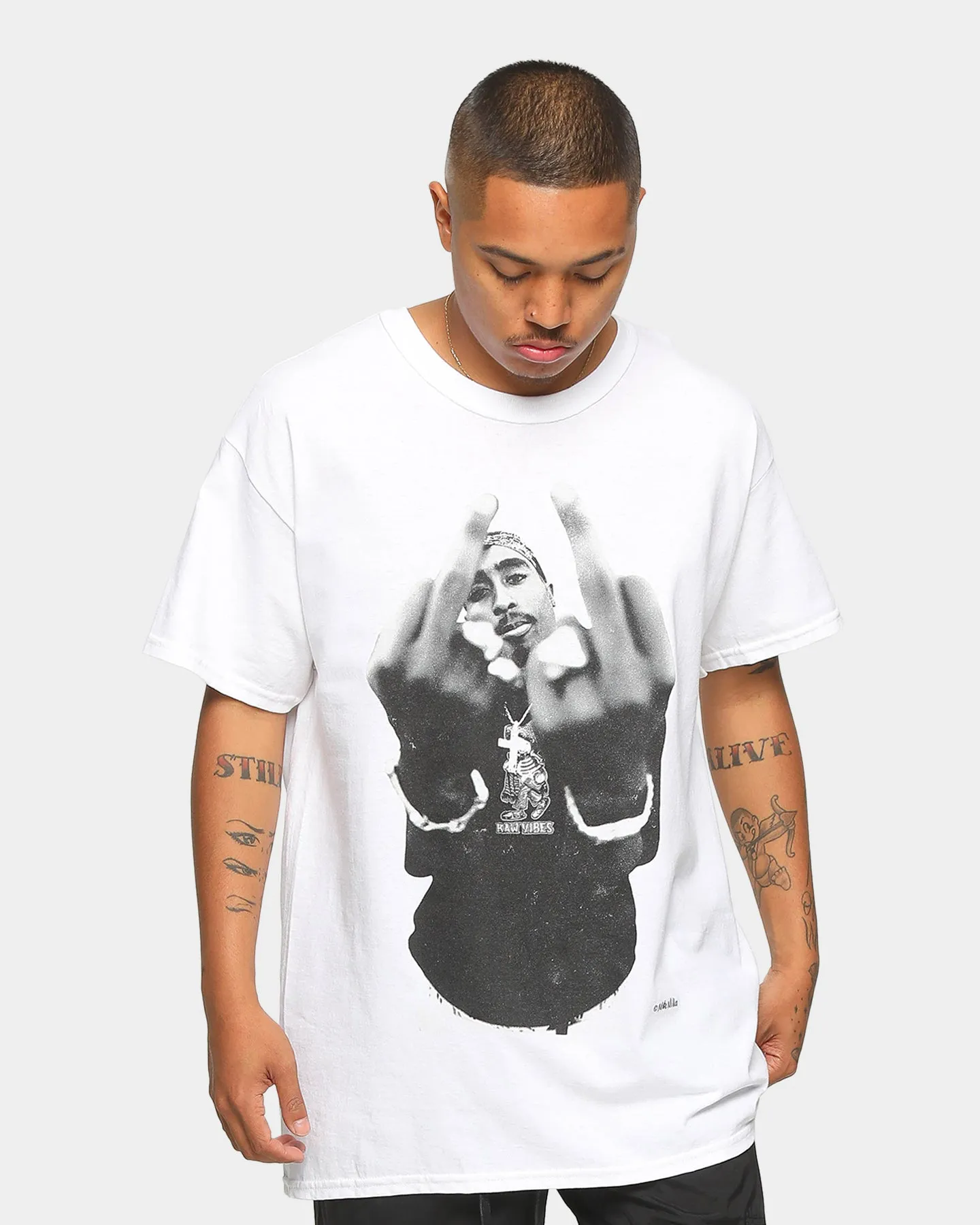 TUPAC Finger Short-Sleeve T-Shirt White