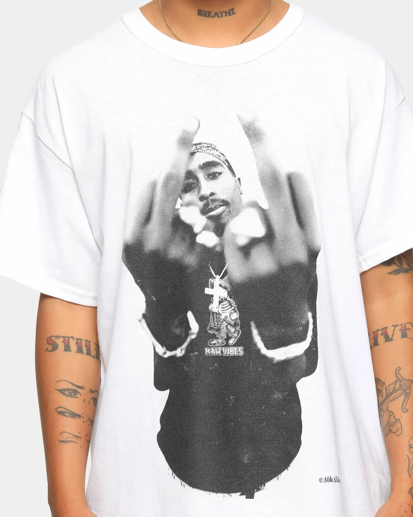 TUPAC Finger Short-Sleeve T-Shirt White