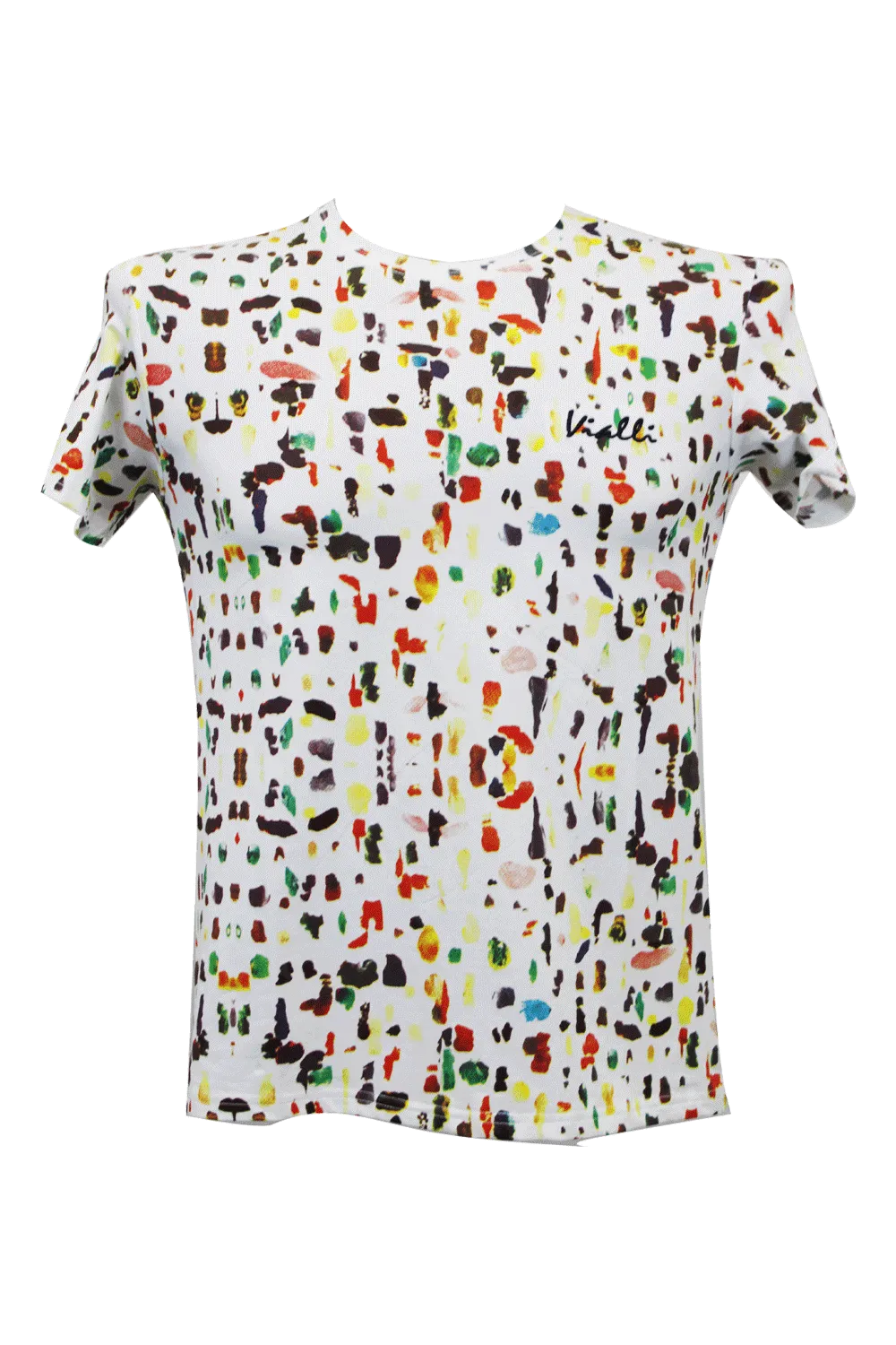 VIALLI White Paint Spray Diskado T-Shirt