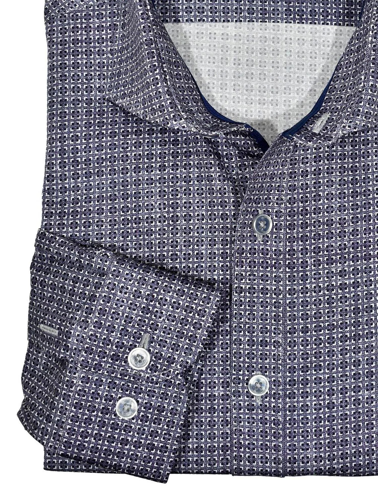 WM121 Slim Fit Square Link Print Shirt